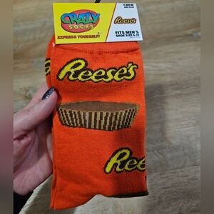 Novelty Reeses Peanut Butter Candy Funny Novelty Crazy Socks Unisex Crew Men's